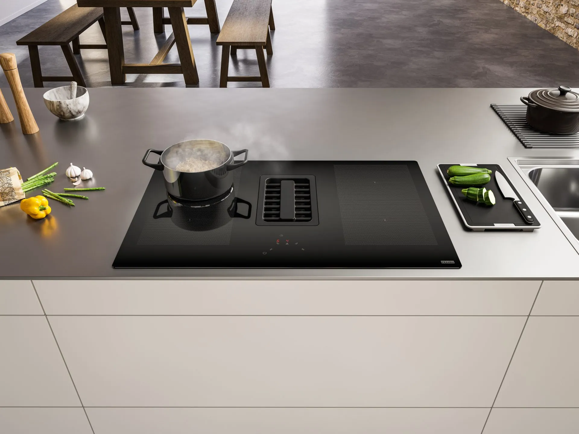 franke cooktop e coifa extractor ambientada 3